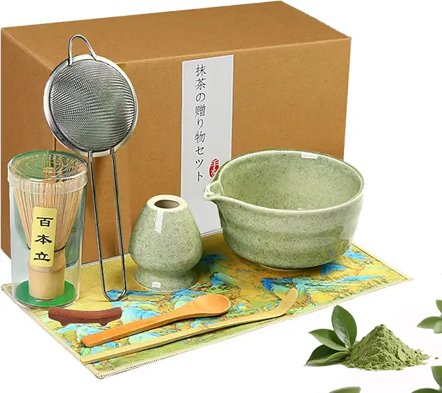 Traditional Matcha Set - 8-Piece Ceremony Tea Kit with Bowl & Bamboo Whisk