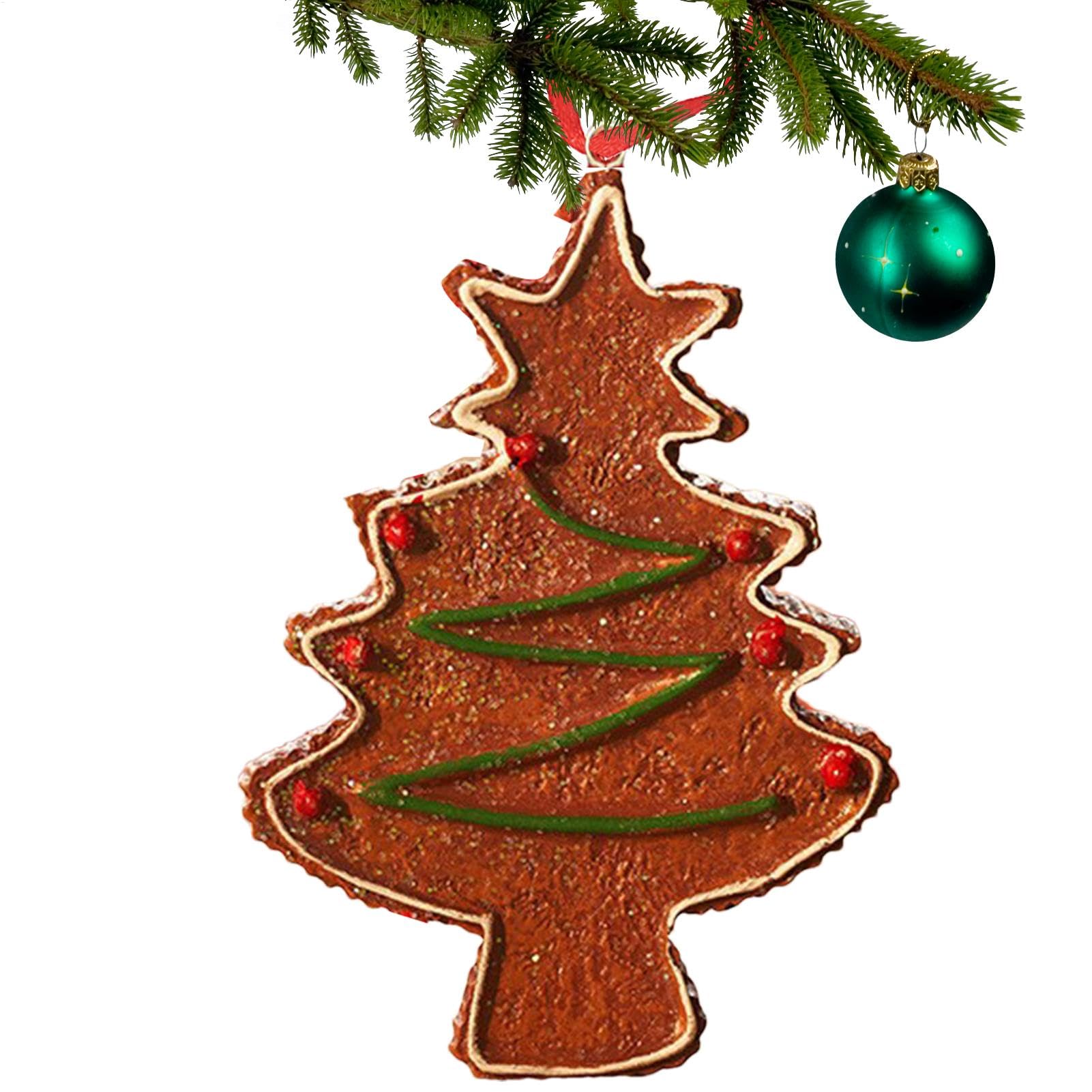 Adornos de pan de jengibre de Navidad, figuras de pan de jengibre de resina, bonitos adornos de árbol de Navidad, decoración del hogar para pared, balcón, puerta