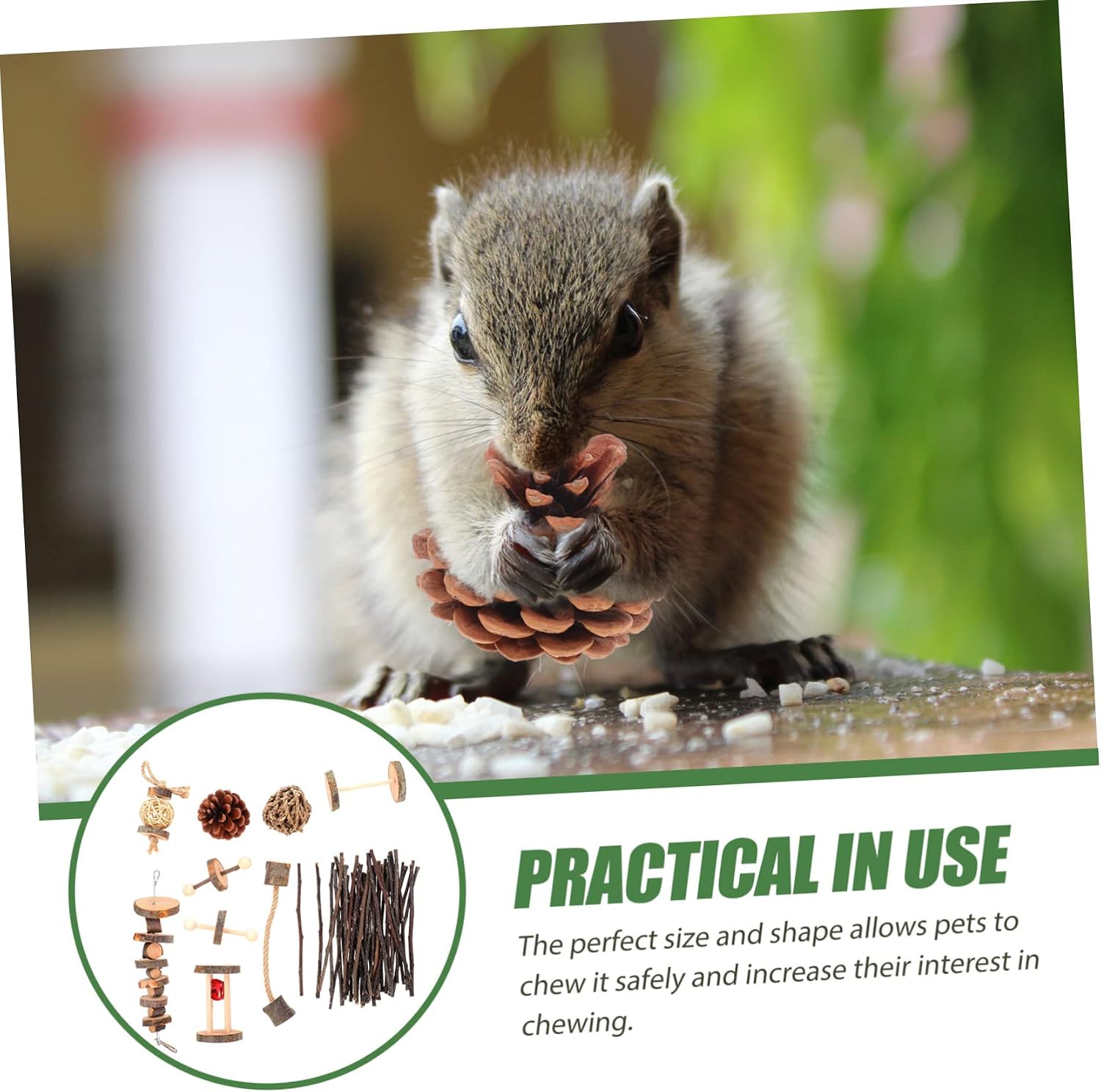 HANABASS 1set Small Pet Chew Toys for Hamsters Chinchillas and Other Animals Organic Molar Playthings for Teeth Grinding and Entertainment