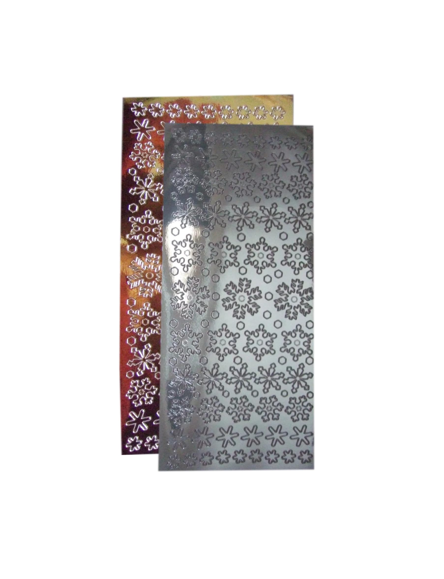 Vsorce4u 2 x Gold & Silver Sheets - Christmas Snowflakes Peel Off Sticker Sheet for Crafting, Card Making, Scrapbooking, Art & Craft