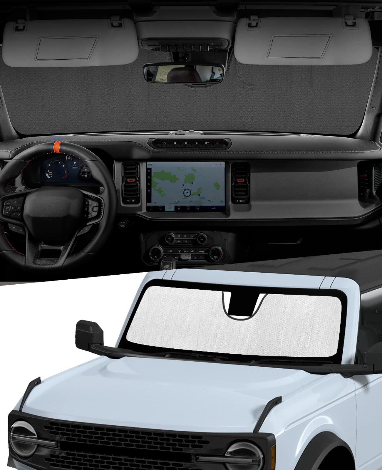 Buy QMPARTS Windshield Sunshade Compatible with 2021 2022 Bronco