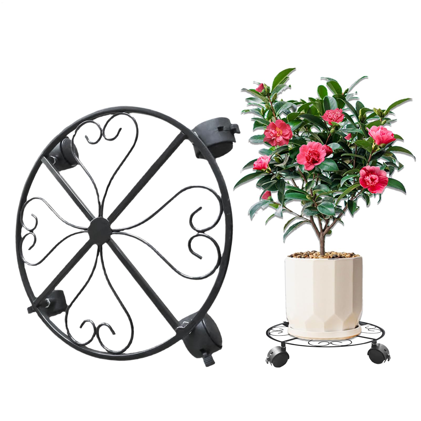 Chariot pour plantes extérieur et intérieur avec plateau porte-pots à roulettes
