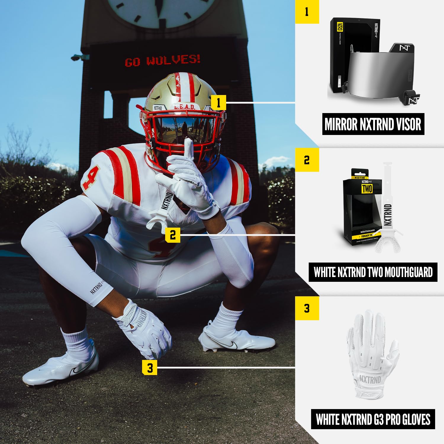 Nxtrnd G3 Pro gepolsterte Fußballhandschuhe, klebrig gepolsterte Empfänger & Lineman-Handschuhe
