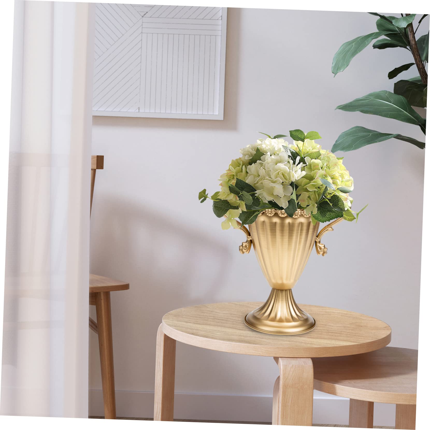 QUMIIRITY Metallvase Vintage Stil - Goldene Dekovase Für Trockenblumen & Wohnkultur