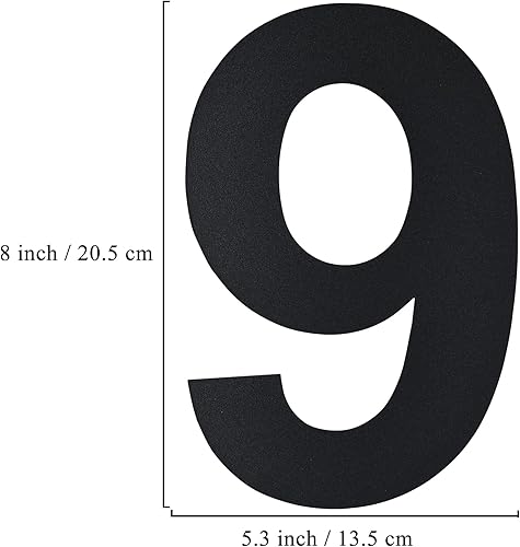 Miniatura 3 de Números de casa modernos 8 pulgadas de alto acero inoxidable flotante número de dirección de casa para exteriornegronúmero 9