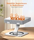 EOIWUY Laptop Stand with 360° Swivel Base, Portable Foldable Laptop Riser for Desk, Ergonomic Adjustable Cookbook Holders Computer Stand Holder for Team Work, Compatible with MacBook Pro/Air (10-16") - 3