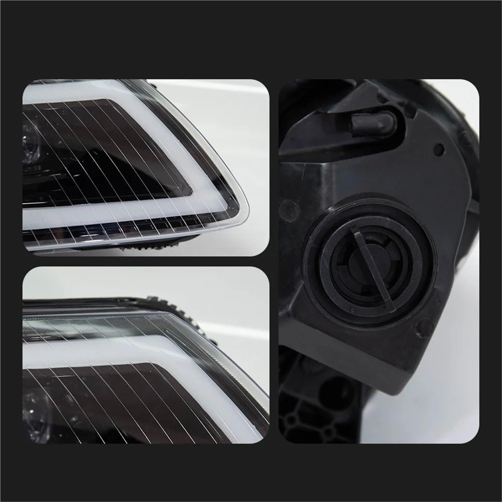 Faro Anteriore per Audi A6 C6 2004-2011 A6L DRL Indicatore di direzione Fascio Luminoso Angel Eye Proiettore Lente Faro Anteriore Gruppo Faro Auto (Guida a Destra)