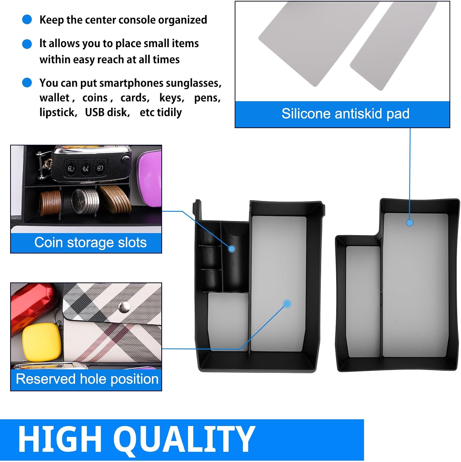 SHAOHAO 2PCS 2025 Outback Center Console Organizer for 2020 2021 2022 2023 2024 2025 Subaru Outback Legacy Accessories Console Tray Outback Legacy 2024 2025 Storage Box Insert Tray image 4