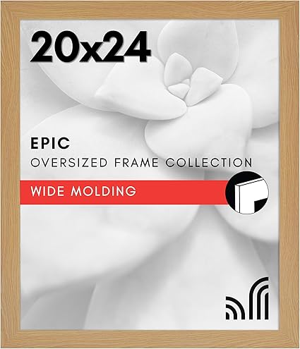Americanflat 20x24 Picture Frame with Polished Plexiglass - Wide Picture Frames Made of Engineered Wood for Vertical or Horizontal Wall Display - Epic Collection - Pine