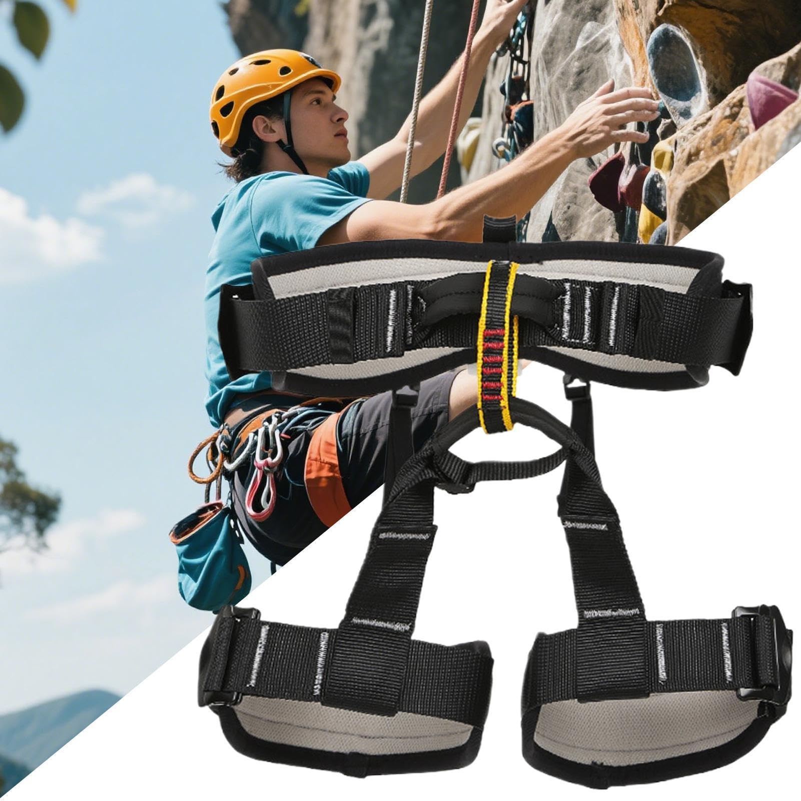 Generico Imbracatura Da Arrampicata Uomo Protezione Anticaduta Arrampicata | Imbracatura Anticaduta Regolabile Set campeggio, per edilizia, alpinismo, speleologia, soccorso, interno, esterno, aerei
