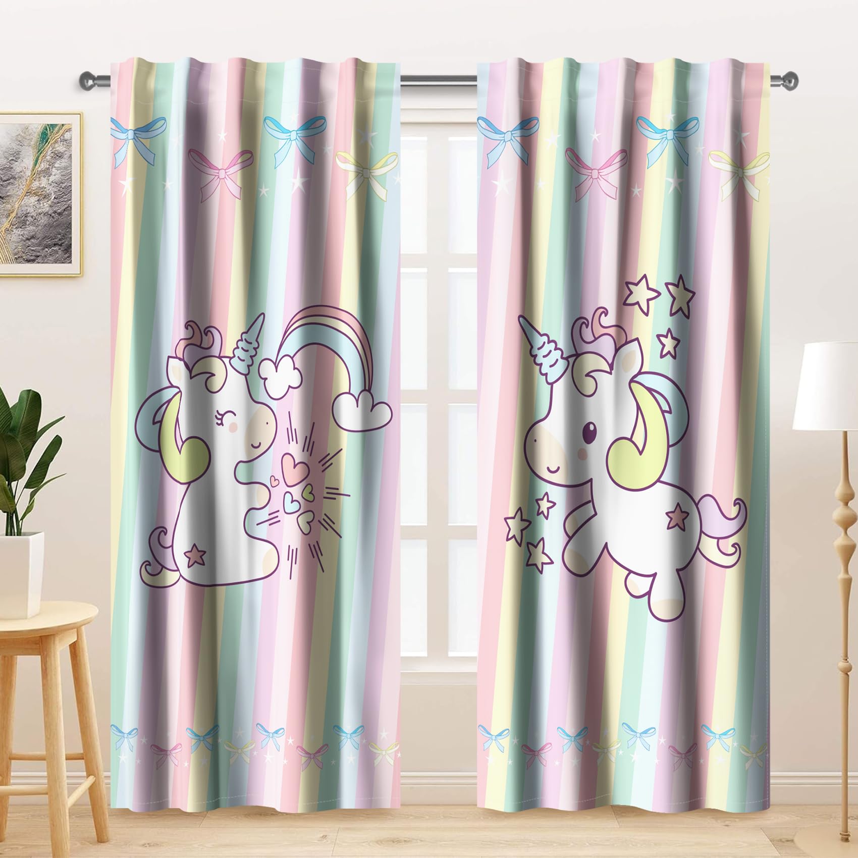 Kzzfqxb 132x214cm Pink Curtains 2 Panels - Image 2