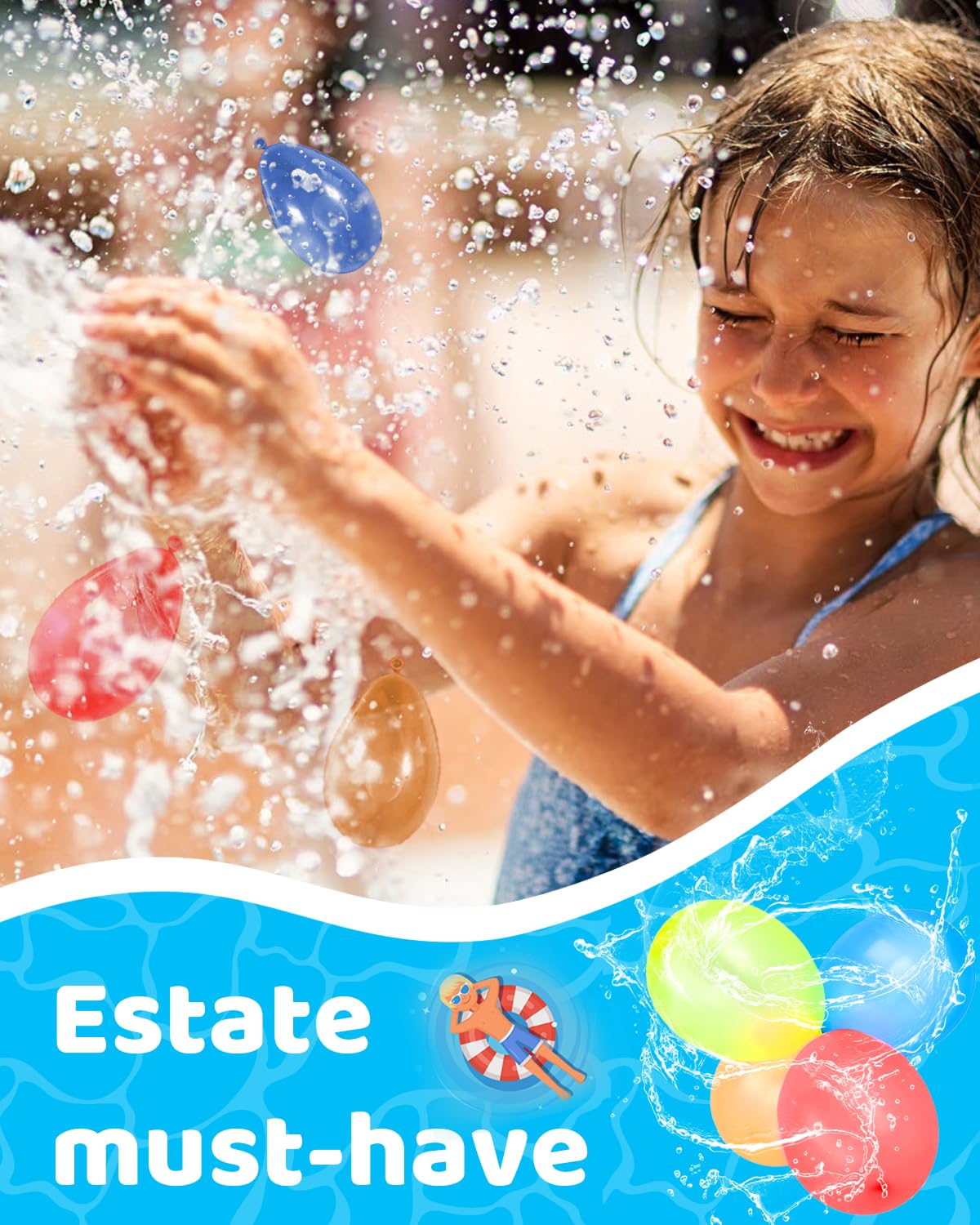 HW CASA 37 Pezzi Gavettoni,Biodegradabile Palloncini Acqua,Riempimento Rapido in 60 Secondi Gavettoni Acqua Autosigillanti,Materiale in lattice al 100%,Adatto per gioco acqua bambini,Spiaggia,Piscina