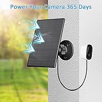 Vista 3 de 2W Solar Panel for Security Camera Outdoor, USB/USB-C Charger with IP65 Waterproof, 360° Adjustable Mount & 7.2ft Cable, Compatible with