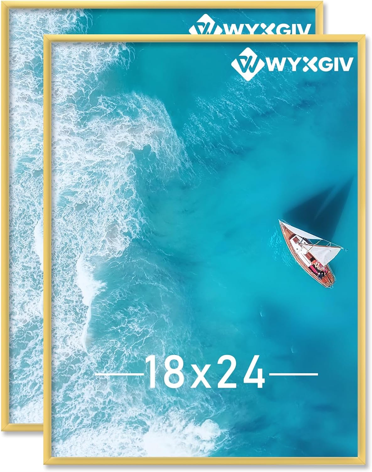 16x20 Picture Frame Set of 2, Scratch-Proof Black Frame Lightweight yet Sturdy Display Poster Artwork 16 x 20 Horizontally/Vertically - Slide-In Strips|2 Packs|Black|16"x20"