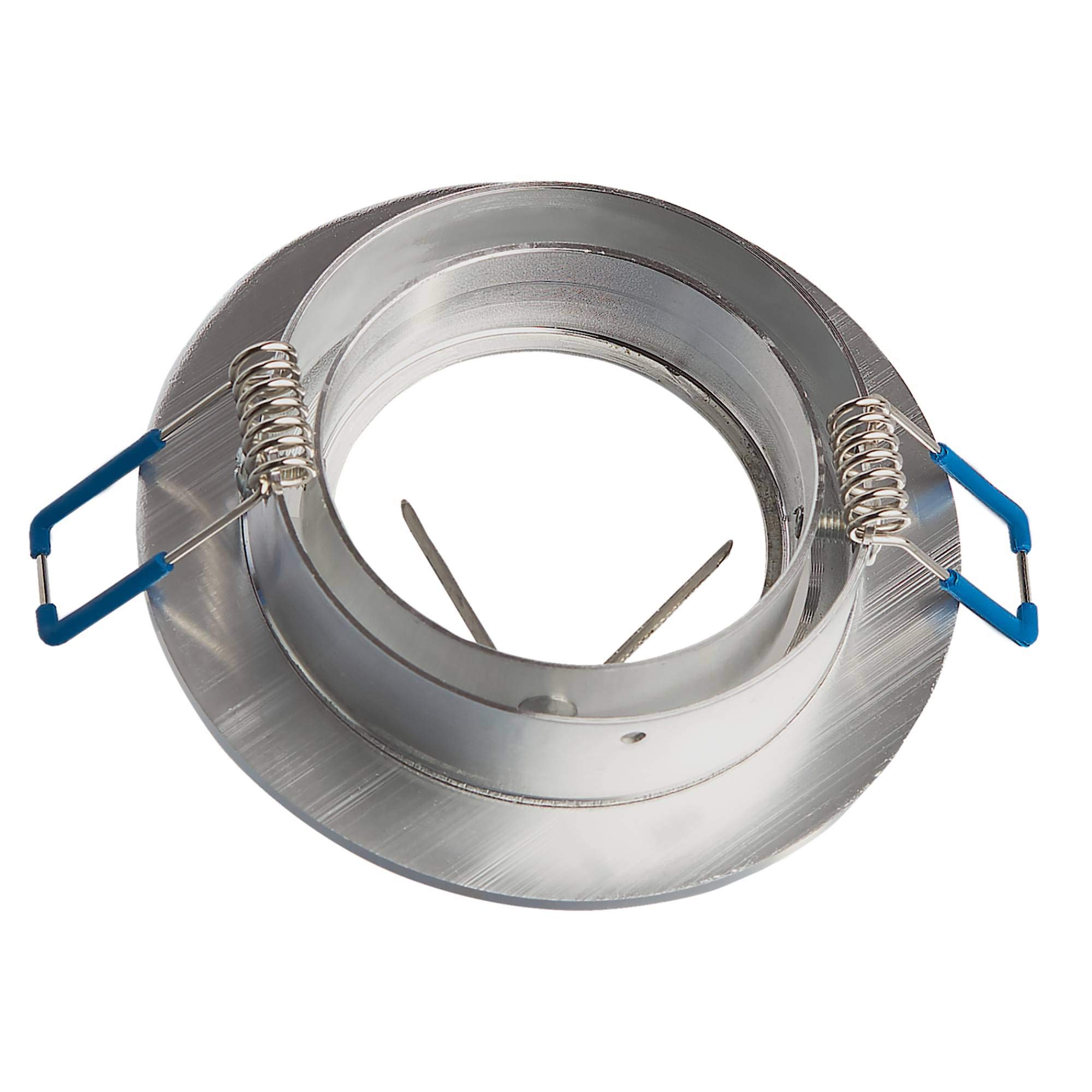 6x LED Einbaustrahler Set flach Edelstahl-gebürstet rund 6,5 Watt neutralweiß - 230V Deckenstrahler schwenkbar und - Deckenspot 75mm Bohrloch Einbauleuchte Einbau-spot Strahler