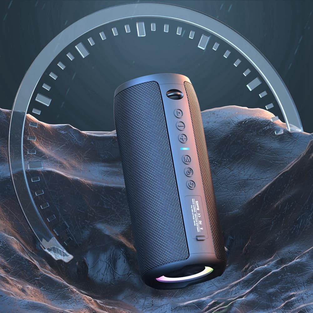 Enceinte Bluetooth S51 Pro 40W Enceinte Extérieure avec Lumières Colorées Éblouissantes, Étanche, Batterie Longue Durée, Son Subwoofer