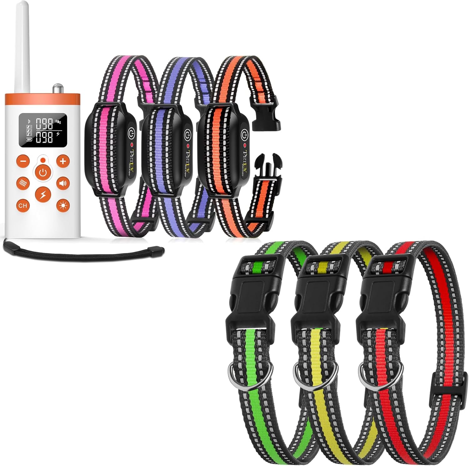 PetJoy 3 Dog Shock Collar with Remote – Includes 3 Extra Replacement Collars