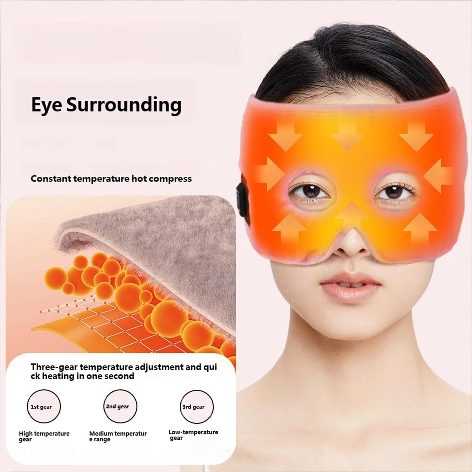Tissu doux et respirant pour soulager les yeux secs et favoriser une pause de sommeil réparatrice et un contrat oculaire chaud