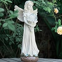 Vista 1 de Estatua de ángel para jardín, estatua solar de jardín de 16.3 pulgadas, regalos de jardinería para mamá, abuela, adornos de césped, figuras