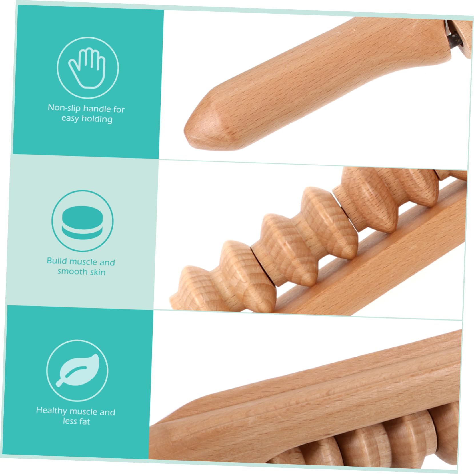 Holz Massageroller 43cm Muskelstimulation Drehbarer Massage Stab Für Nacken Schultern Und Beine Ganzkörpermassagegerät Zur Durchblutungsförderung Und Muskelentspannung Wellness Entspannung