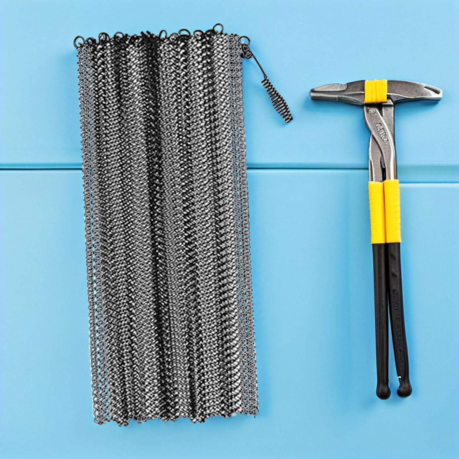 2pcs Fireplace Screen Mesh Curtains 24x21 Inch Hanging Wood Stove Safety Barrier Spark Prevention Fire Screen Replacement for Home Hearth Protection