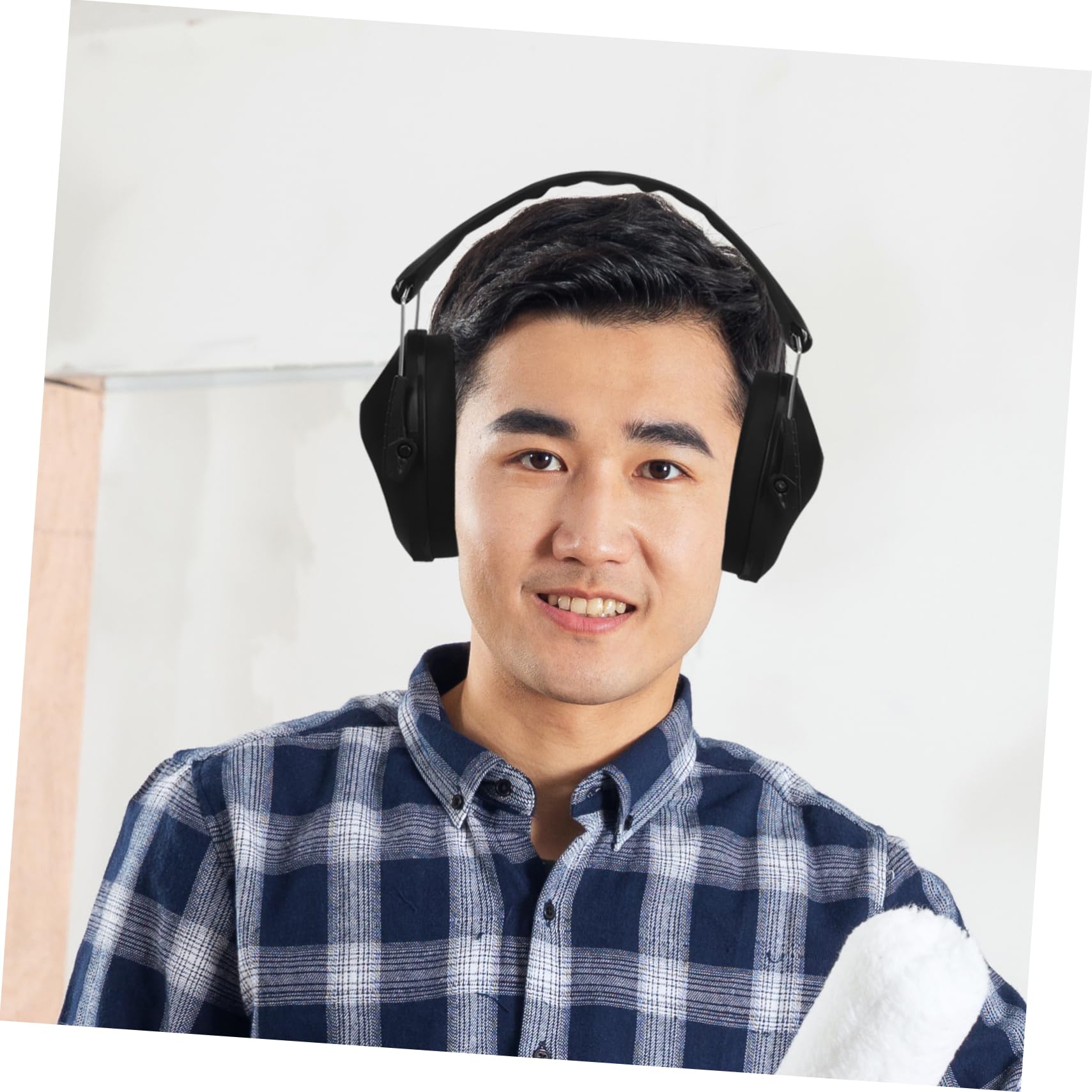 HOLIDYOYO Soundproof Earmuffs Running Ear Defenders Protector Cancelling Protection Noise Shooting for Hearing Ear Muffs Foam Ear Guard Earmuff Plastic Black