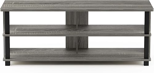 Miniatura 10 de Furinno Beginning - Soporte para TV, color gris roble francés, 15.59 x 35.04 x 21.65 pulgadas Americano/acero inoxidable,Espresso,Espresso /