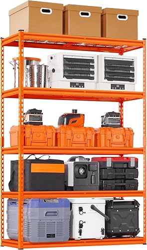 Miniatura 10 de VEVOR Estantes de almacenamiento, 2500 libras, estantería de garaje resistente de 5 niveles, 18 pulgadas de profundidad x 48 pulgadas de ancho x 72