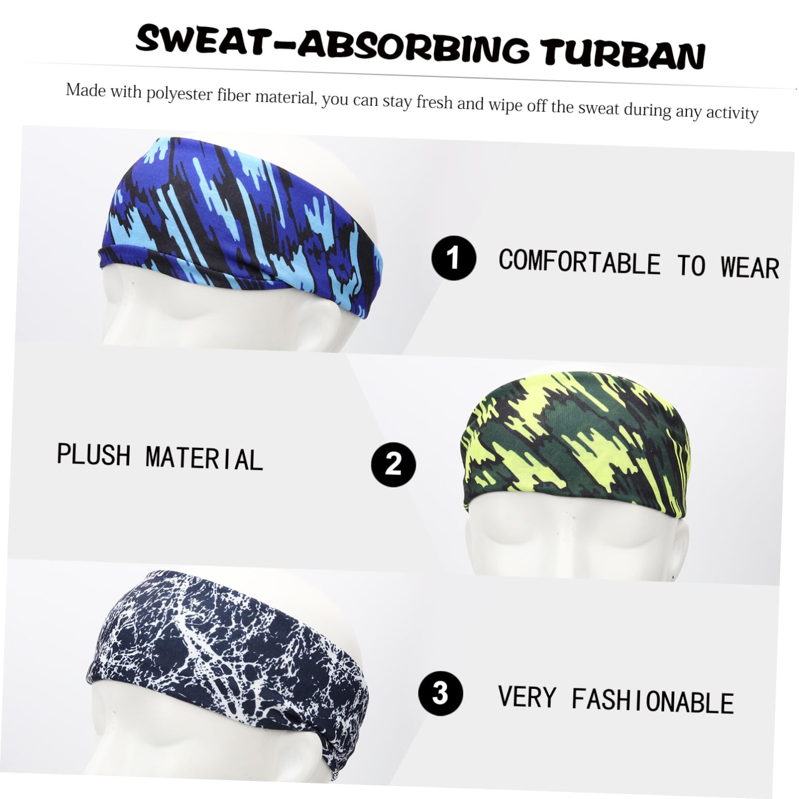 BESPORTBLE 12pezzi Fasce Sportive Traspiranti Per Accessori Multi-funzione Per Assorbimento Sudore Per Yoga Corsa e Allenamenti