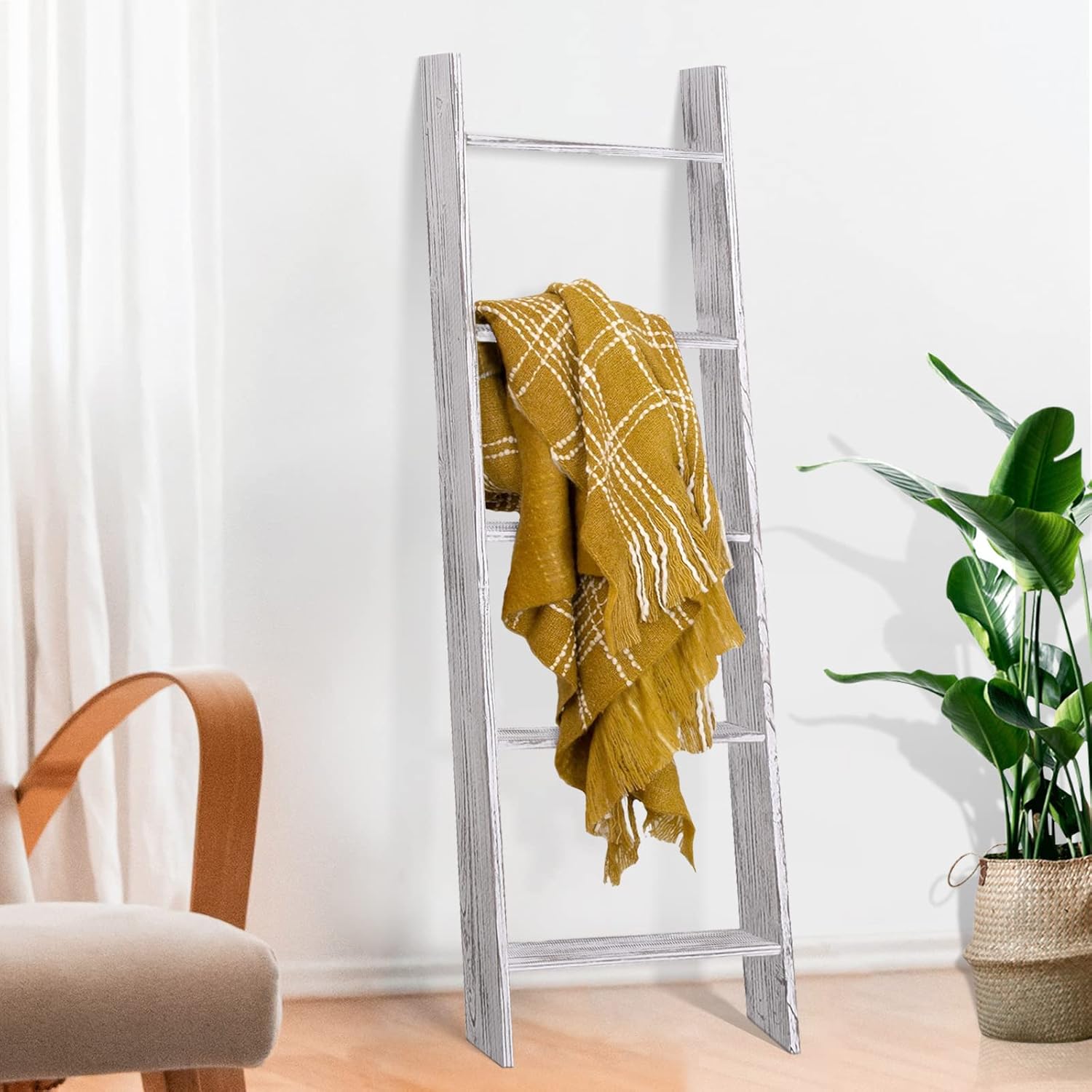 Rose Home Fashion RHF Decorative Blanket Ladder,Rustic