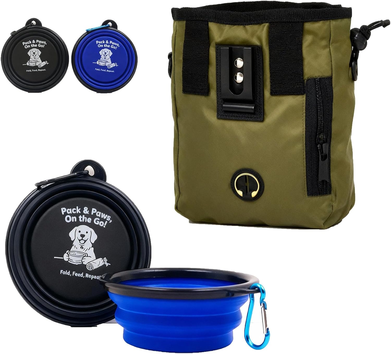 HJOCMLE Dog Treat Pouch & Collapsible Bowl for Outdoor Training