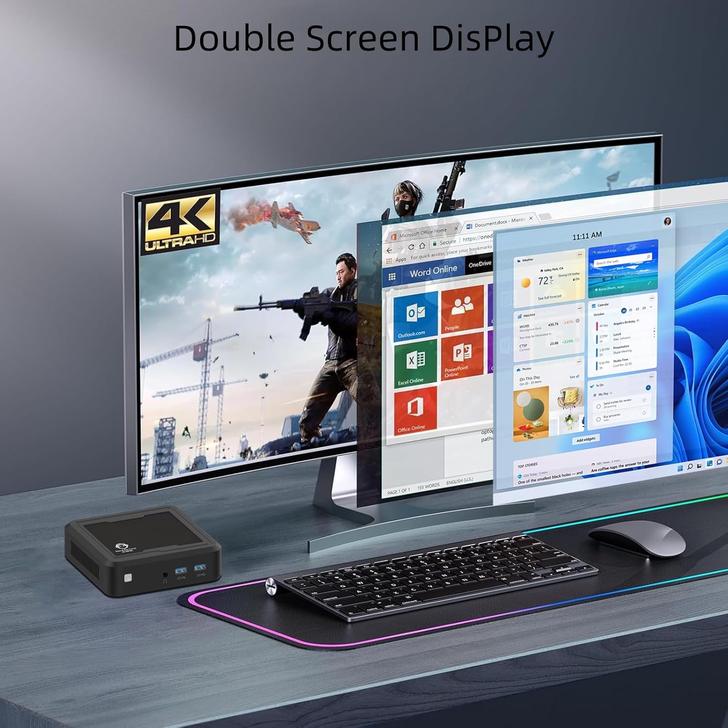 GenMachine Mini PC Dual Monitor Setup