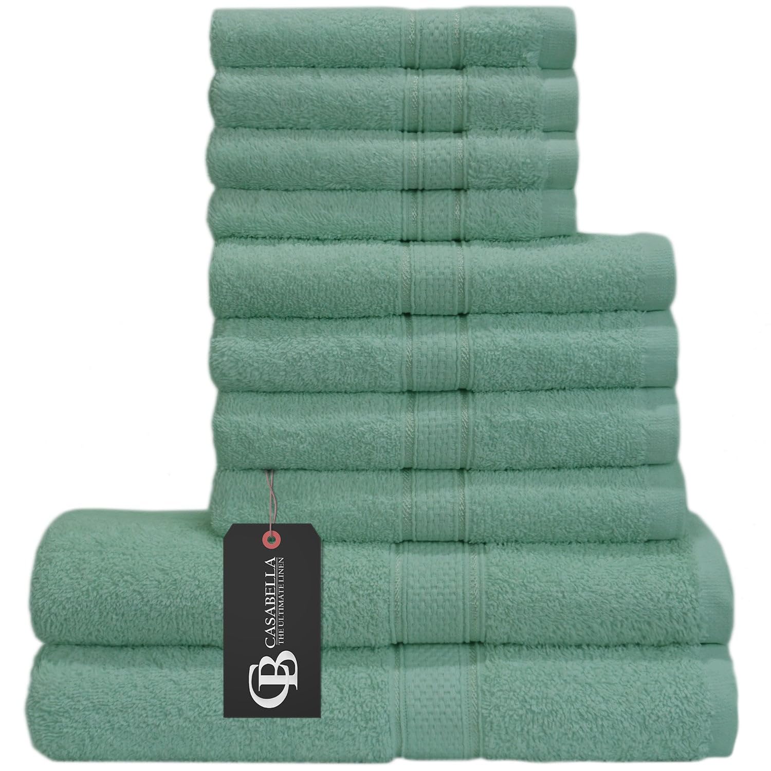 Casabella Sea Foam 10 Piece Luxury Soft Towel Bale Set Face Hand Bath Bathroom Towels (10 Pieces, )