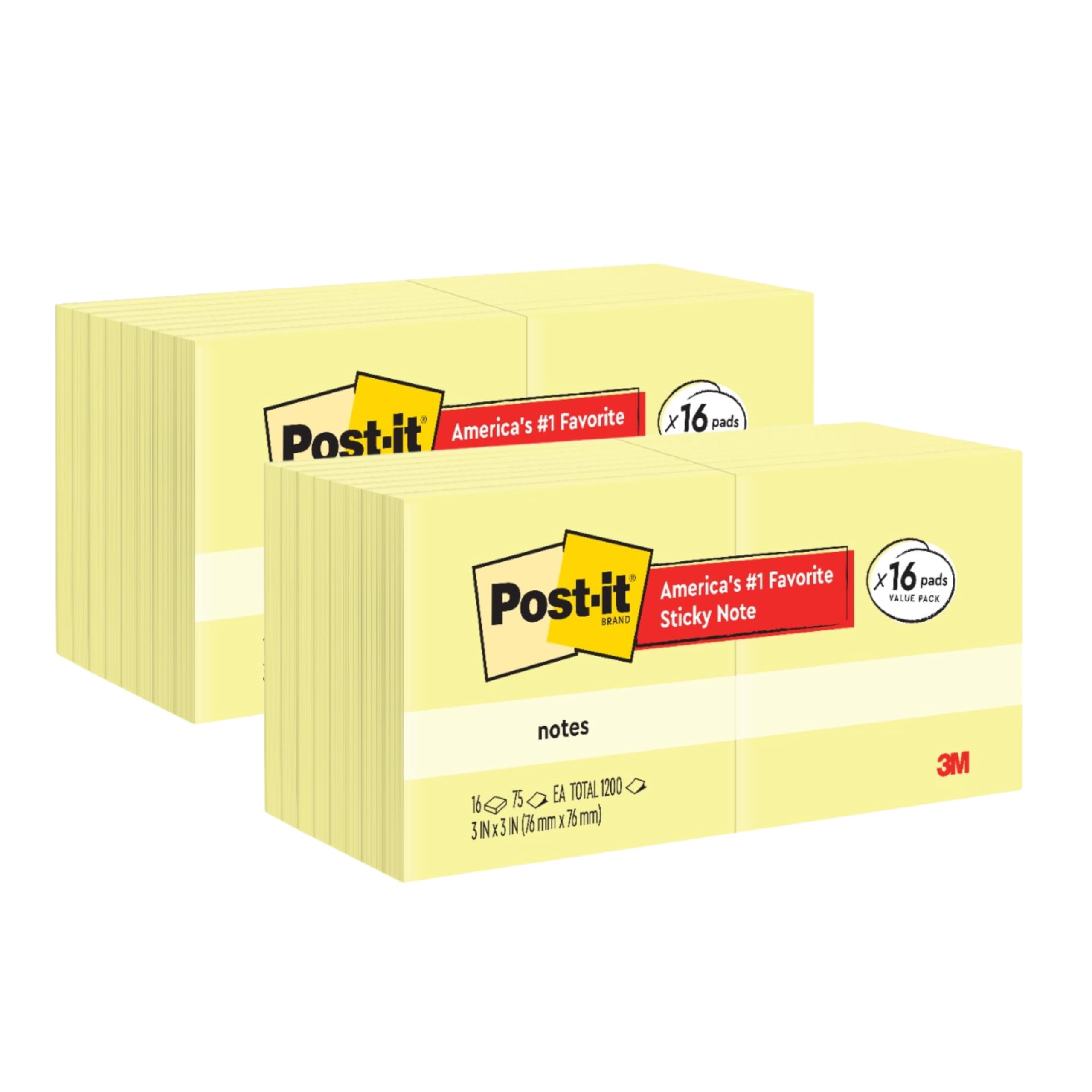 Yellow Post-it Notes - 12 Pads, 3x3" -14