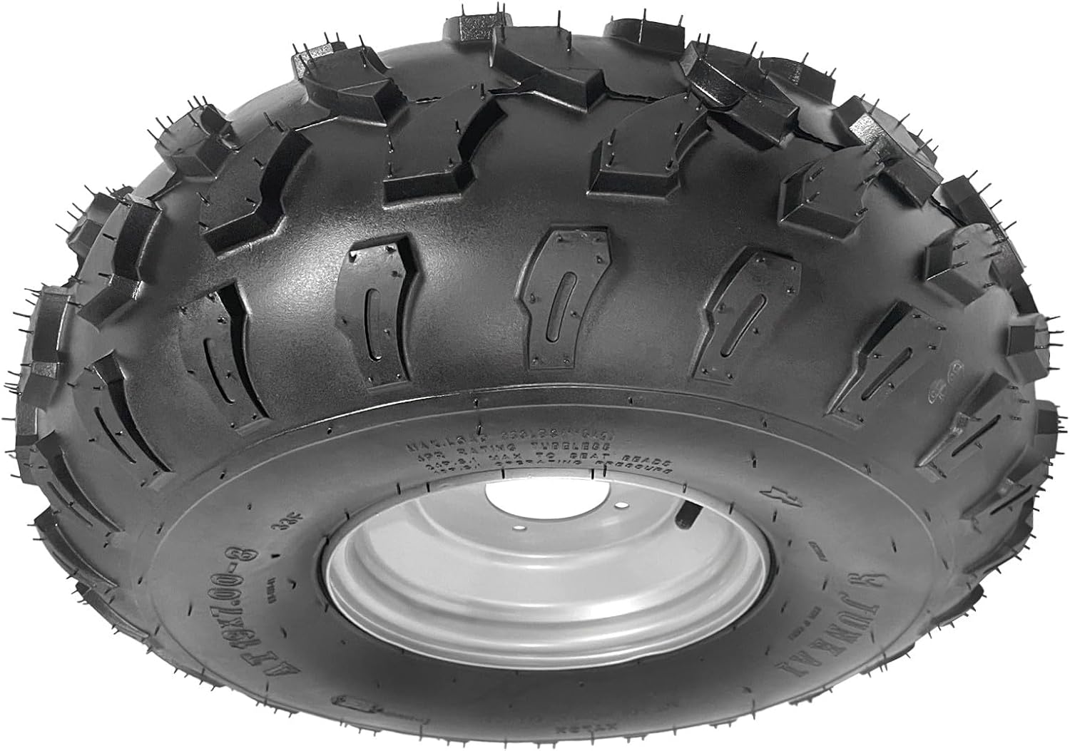 19x7.00-8 19x7-8 19x7-8 ATV Tire and Rim Set, 4 Stud 8 Inch Wheel Combo, 4 Ply Tubeless Off Road ATV Tire Rim, Quad Go Kart Wheel for Taotao Kazuma Buggy Ride on Mower Mini Bike (88mm Bolt Pattern)
