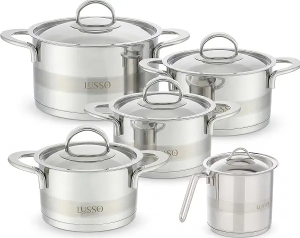 سعر ومواصفات طقم حلة استانلس نوفال لوسو 10 قطع (B0D5SCFLQB) على Amazon EG