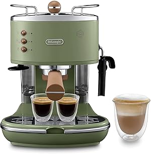 DeLonghi ECOV 311.GR Cafetera automática independiente, 1100 W, 1,4 L, 15 bares, acero inoxidable, verde