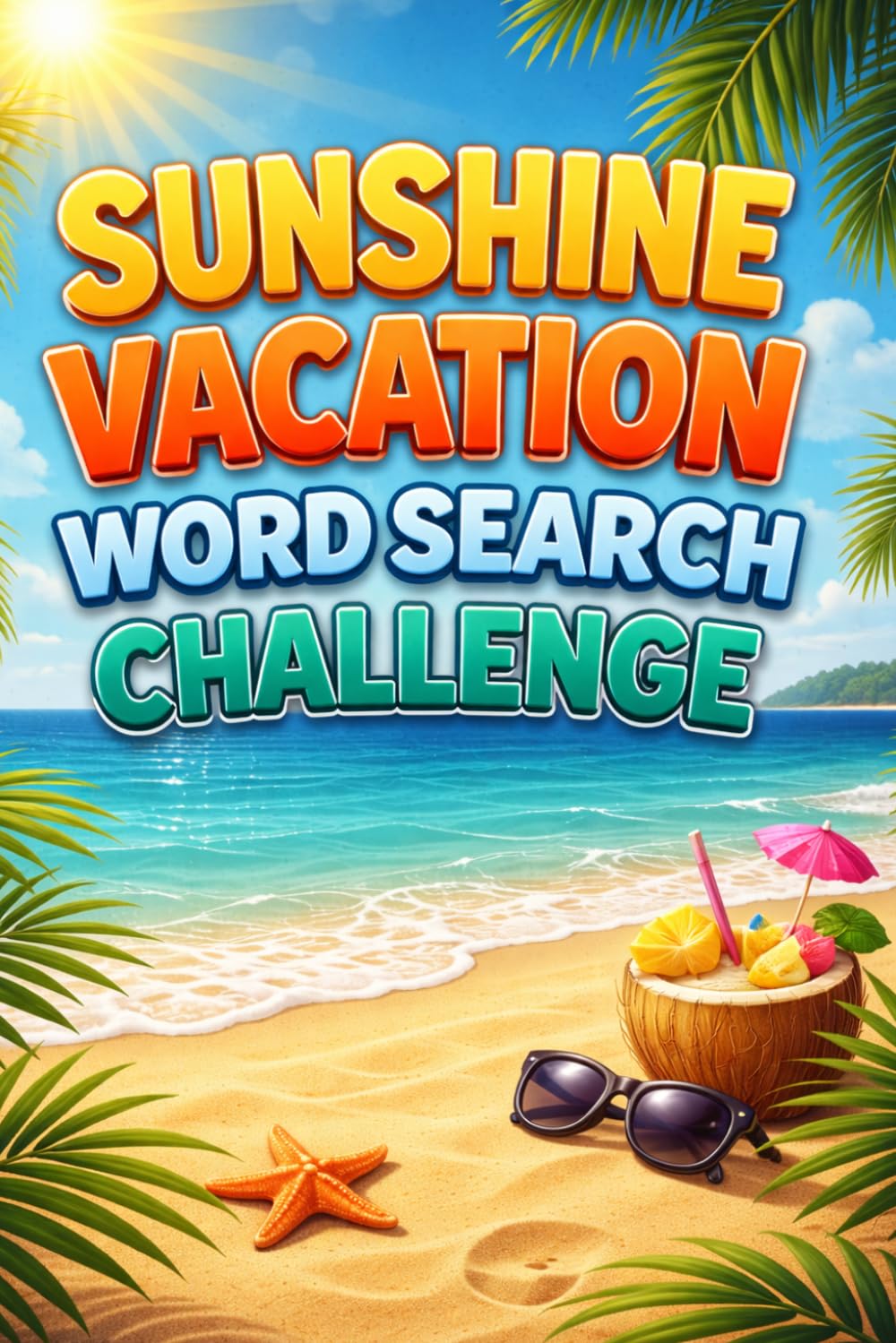 Sunshine Vacation Word Search Challenge: Fun Summer Puzzle Adventures for Teens, Adults, and Vacation Lovers