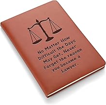 JOHSBYD Anwälte Geschenke Leder Notizbuch Rechtsschule Geschenke für Frauen Männer inspirierende Geburtstag Abschluss Geschenke für zukünftige Anwälte (braun)