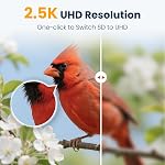 Smart Bird Feeder avec caméra, 2.5K UHD Caméra de nourrisseur d'oiseaux solaire alimenté, sensible AI Identification, alertes instantanées capture vidéo, IP66 Imperméable pour l'extérieur, Cadeau idéal, Bleu