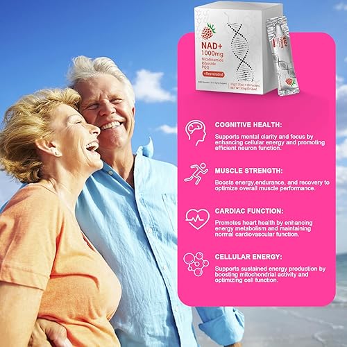 Miniatura 4 de Suplemento NAD de 1000 mg orgánico puro NAD Liquid Nicotinamida Riboside Resveratrol Suplementos con PQQ, alternativa NMN para mujeres y hombres,