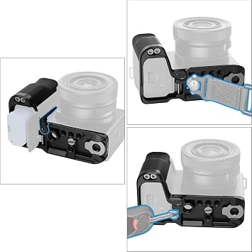 Compatible with Sony ZV-E10 II SmallRig HawkLock Quick Release Cage Kit with L-Shaped Plate and Wood Handle 4867