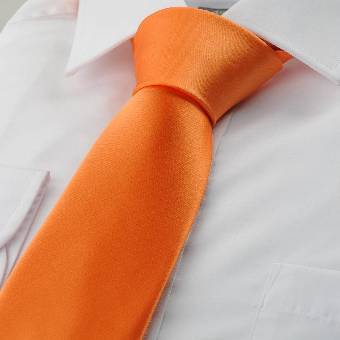 KissTies 63'' XL Pumpkin Orange Tie Solid Satin Ties Extra Long Necktie + Gift Box at  Men’s Clothing store