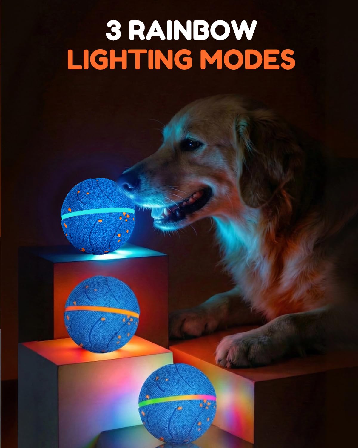 osou Jouets interactifs intelligents pour chien, balle automatique à mouvement et rebondissement pour chiens de taille moyenne et grande, E-TPU durable et imperméable, avec mouvement irrégulier pour