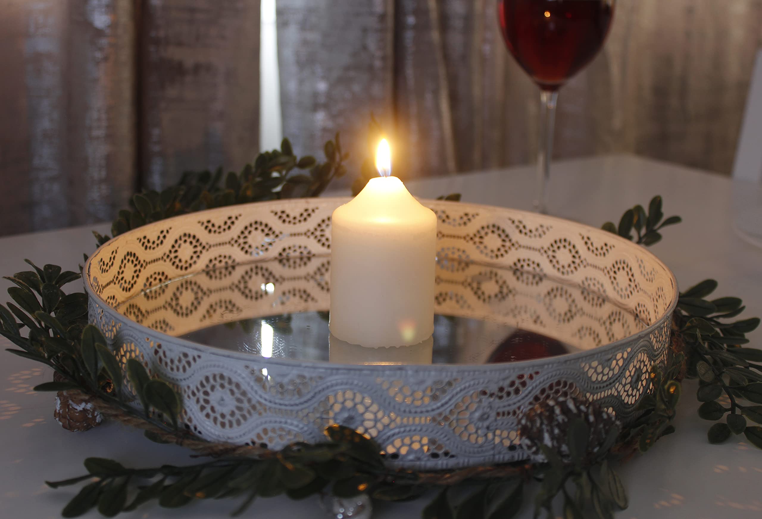 Marco Paul Interiors Women's Ivory Marco Paul 8Cm Pillar Candle - Unscented Candles Long Burning 25 Hours With Clean Burn - Small Candles For Christmas Table Centrepiece, Stocking Fillers, Mantelpiece & Candle Gifts For