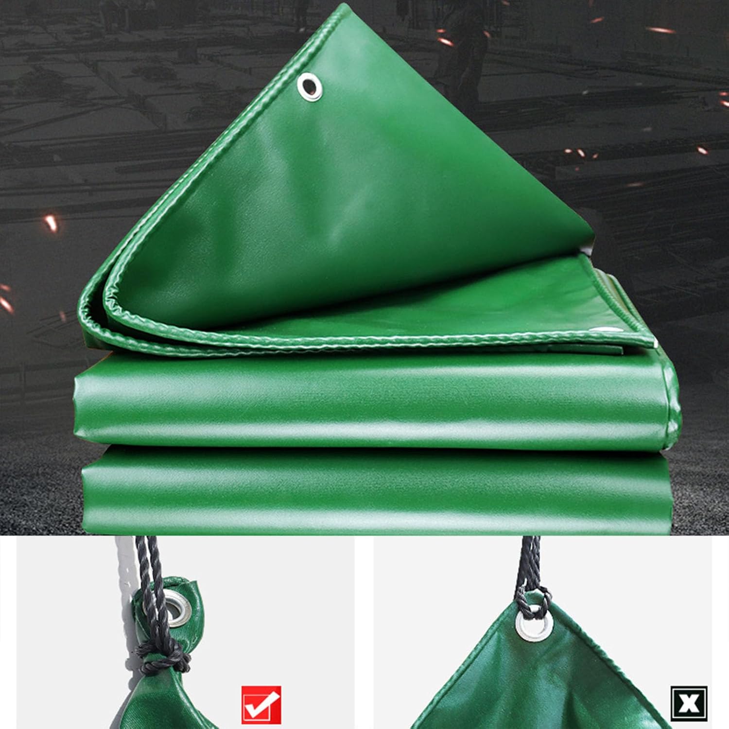 Tarp Canvas, Heavy Duty Tarps Waterproof Very Strong and Washable, Waterproof Tarp with Grommets Ideal for Cars, Boats, Building Contractors, Campers and Emergency Shelters.