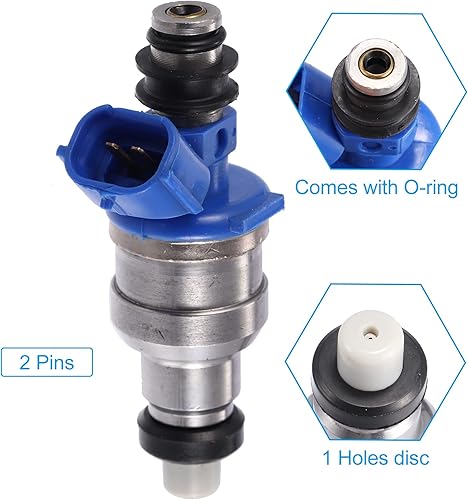 Miniatura 5 de X AUTOHAUX 4pcs 195500-1970 B6S713250 Inyector de combustible para Mazda Miata 1.6 1990-1993 para base de sonda Ford, GL 2.2L 1990-1992 para Mazda