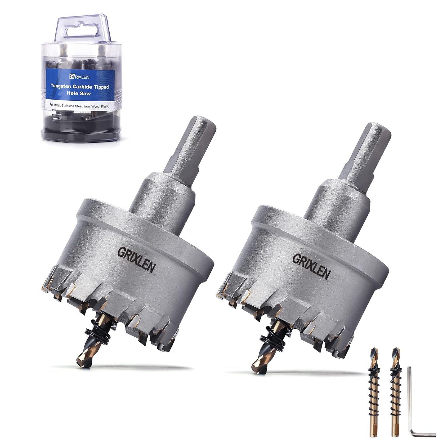 6” (152mm) Tungsten Carbide Tip Hole Saw,Hole Saw with M2 Pilot Drill bits for for Hard Metal Stainless Steel, Metal, Iron, and Plastic,25mm Drilling Depth (6” (152mm))