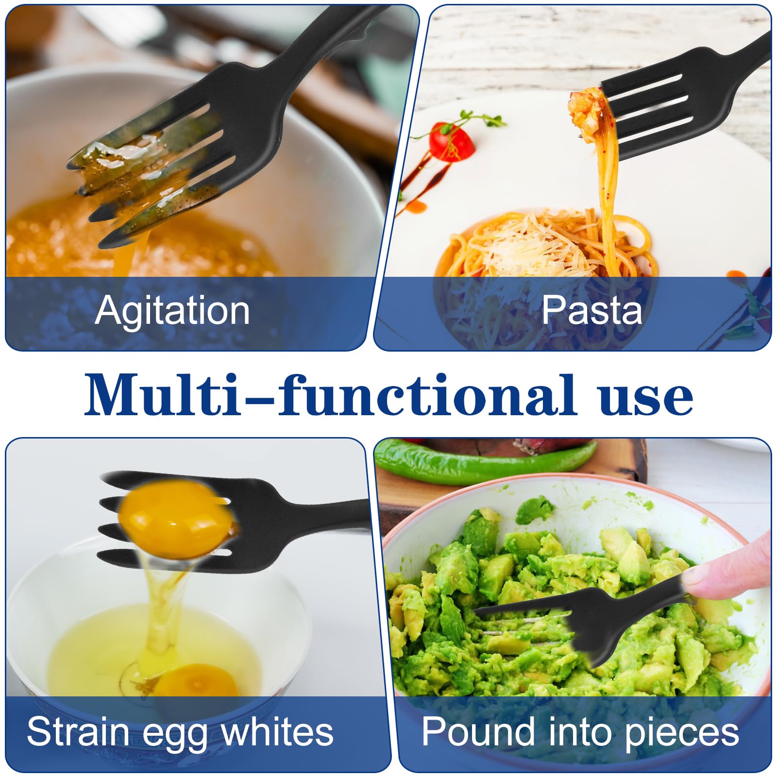 11 Inch Silicone Flexible Cooking Fork, Heat Resistant Nonstick Blending Fork, Dishwasher Safe Kitchen Utensil for Stir, Mix, Mash (Black) — Amazon image 7