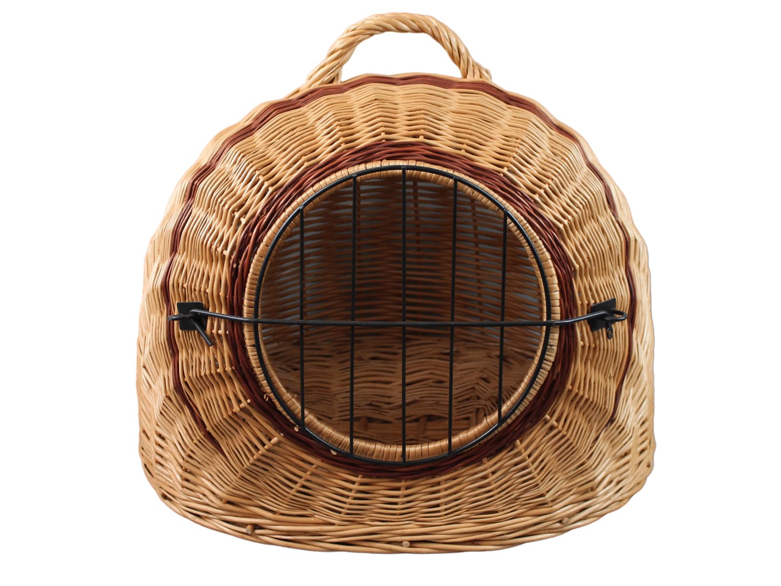 Weidenkorb Korbhöhle mit Gitter und Tragegriff – Abmessungen 50x40x45 cm – Transporthöhle – Natürliche Farbe – Hersteller – Ohne Kopfkissen